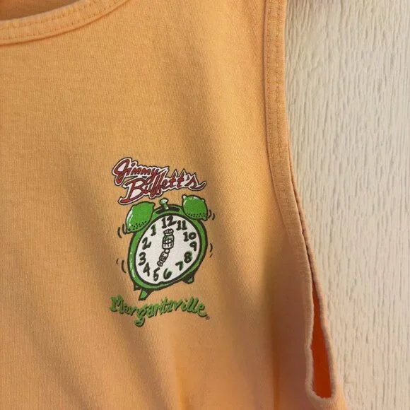 Vintage Jimmy Buffet Margaritaville Tank Top Men's Large Orange Parrot Key West - Picture 2 of 9